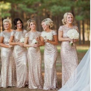 Gold sequin bridesmaid dress